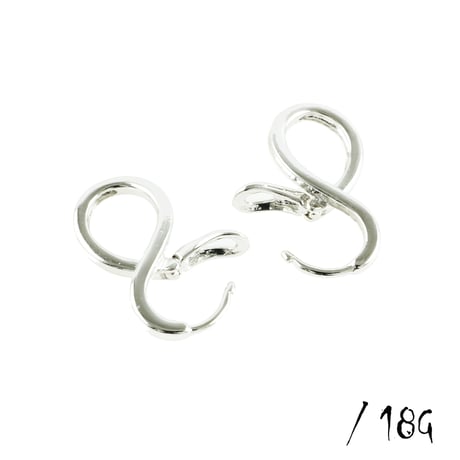 両耳用（2個セット） ∞ 無限大 インフィニティ フープ リング ピアス メンズ レディース ユニセックス アクセサリー：HPB201001