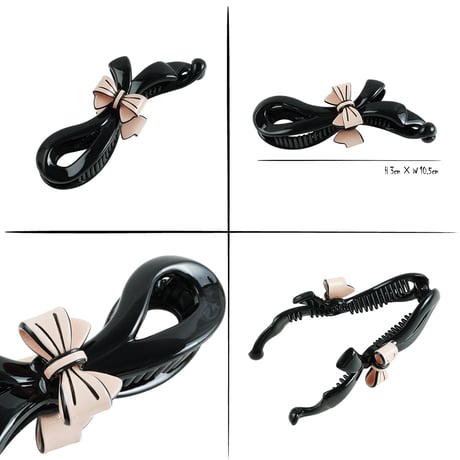 リボン 上品 シンプル バナナクリップ おしゃれ 大人アクセ 髪留め しっかり留まる レディース 簡単ヘアアレンジ ヘアアクセサリー：BNN181205