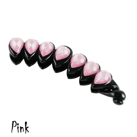 ラメ入り ティアドロップ ダイヤモンドカット 涙型 バナナクリップ シンプル 上品 髪留めヘアクリップ レディース 簡単ヘアアレンジ ヘアアクセサリー：BNN181202