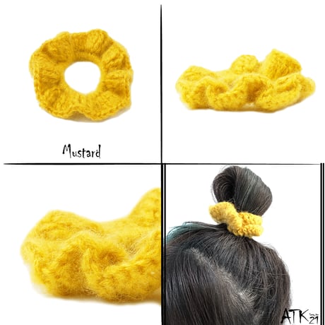毛糸 シュシュ ヘアゴム 簡単ヘアアレンジ 秋冬人気アイテム まとめ髪 髪留め レディース ヘアアクセサリー：HSS191001
