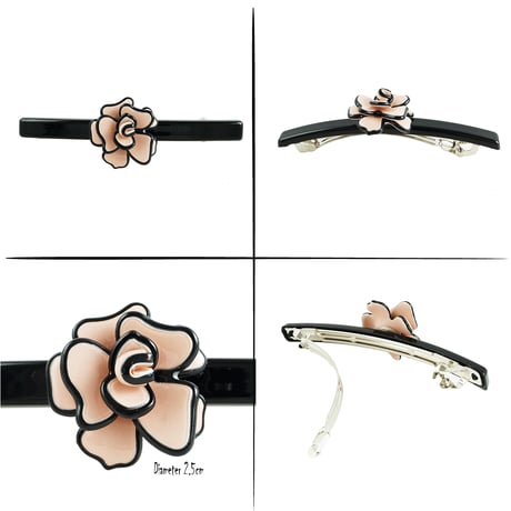 フラワー 上品 お花 シンプル バレッタ 大人アクセ ヘアクリップ 髪留め 簡単ヘアアレンジ レディース ヘアアクセサリー：HV181201