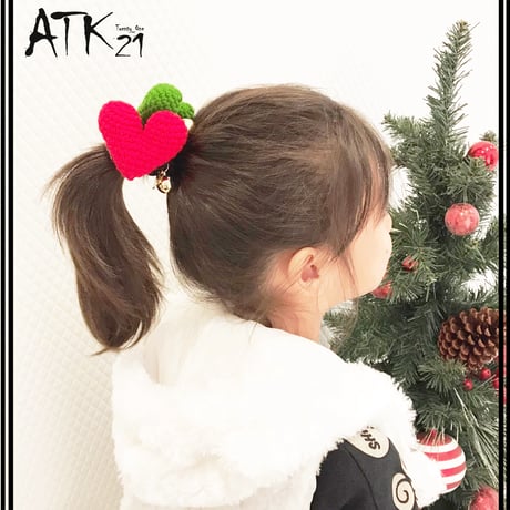 ハートモチーフヘアゴム 毛糸ヘアゴム 子供用ヘアゴム ヘアポニー 卒業式 入学式 発表会 七五三 結婚式 パーティ 子供 キッズ 女の子 ヘアアクセサリー：HGK191101