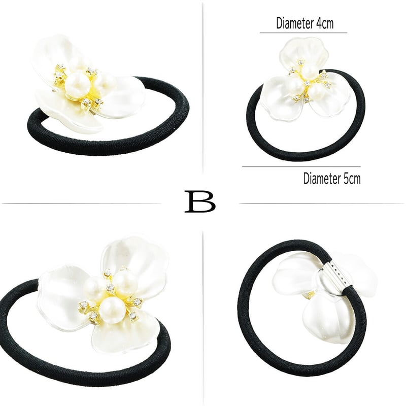 フラワー 立体感 真っ白お花 ヘアゴム ヘアポニー 髪留め 簡単ヘア