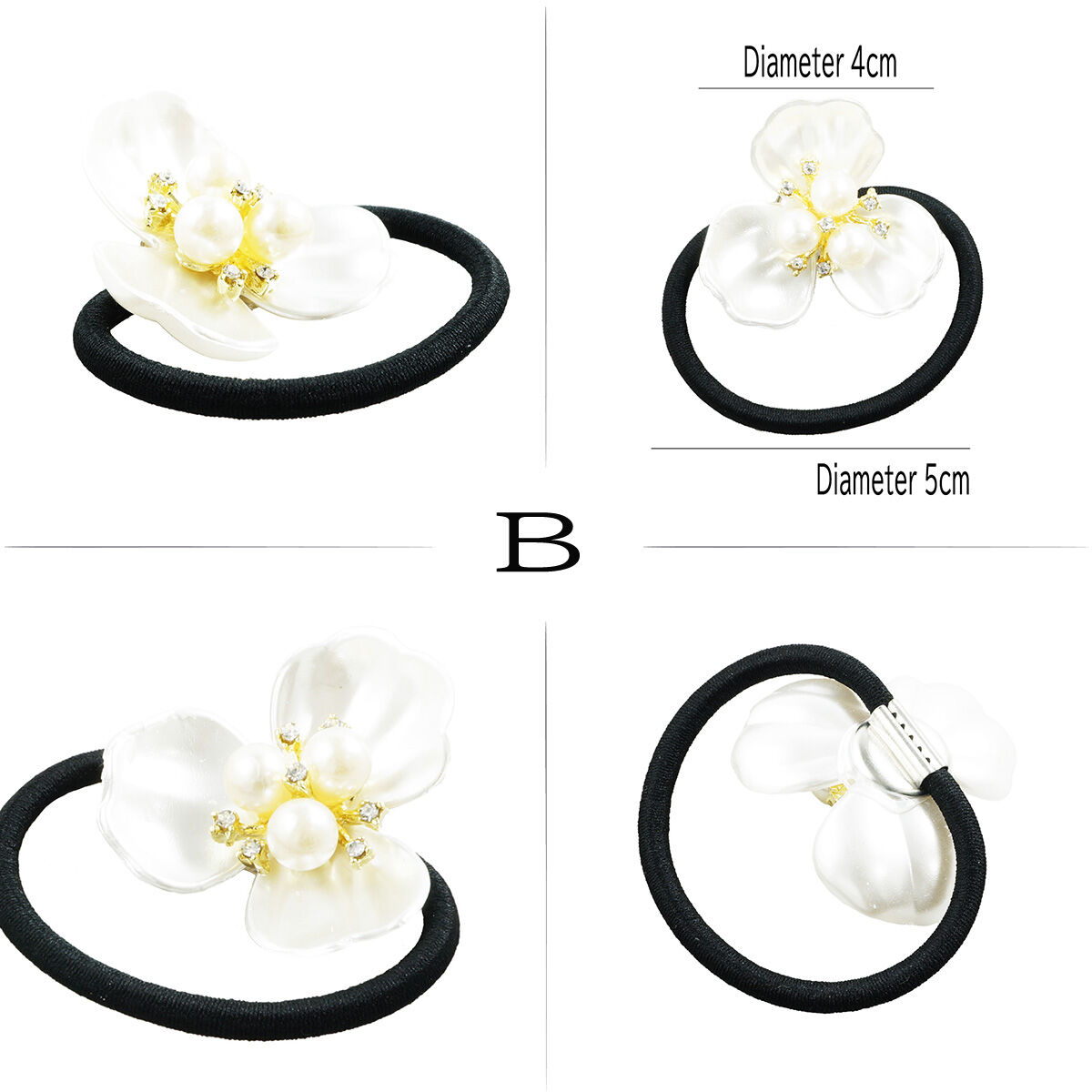フラワー 立体感 真っ白お花 ヘアゴム ヘアポニー 髪留め 簡単ヘア
