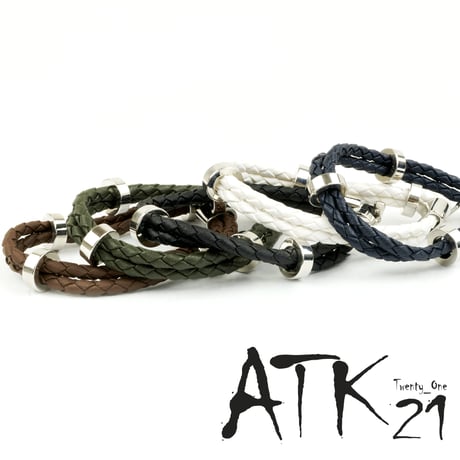 ２連 ２ライン ３リング レザーブレスレット メンズブレスレット メンズアクセサリー ユニセックス アクセサリー：MB140203