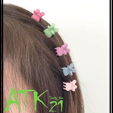 （5個セット） ラビット うさぎ  マット パステルカラー ミニバンスクリップ プチヘアクリップ かわいい キッズ レディース ヘアアクセサリー：HBS171001