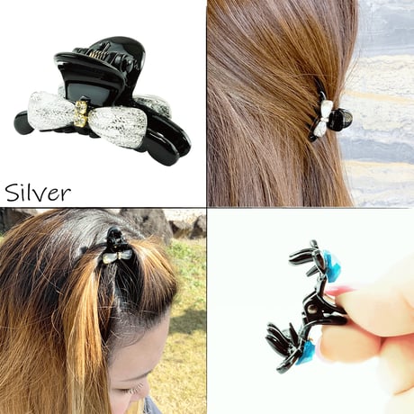 リボン ストーン ミニバンスクリップ 前髪留め 小さ目 しっかりホールド ヘアアレンジのポイント 髪留め 簡単ヘアアレンジ レディース ヘアアクセサリー