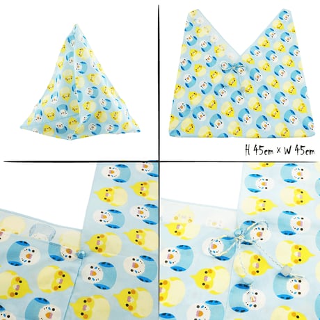 ひよこ 鳥モチーフ あずま袋 手ぬぐい 手作り ハンドメイド エコバック お弁当袋 ちょこっとお出かけ ご近所コーデ 浴衣 レディース おしゃれ 雑貨：AB200712