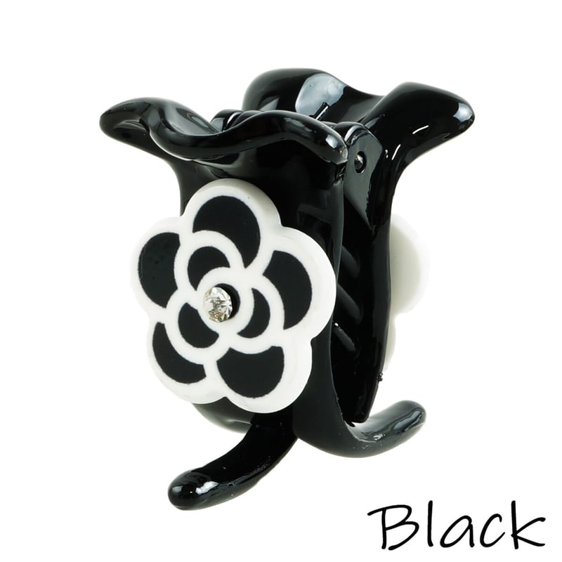 カメリア フラワーモチーフ バンスクリップ 程よい大きさ 小さ目