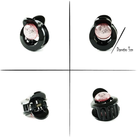 オープンサークル ミニバンスクリップ プチヘアクリップ 大人アクセ ダークカラー 上品 簡単ヘアアレンジ レディース ヘアアクセサリー：HBS180602