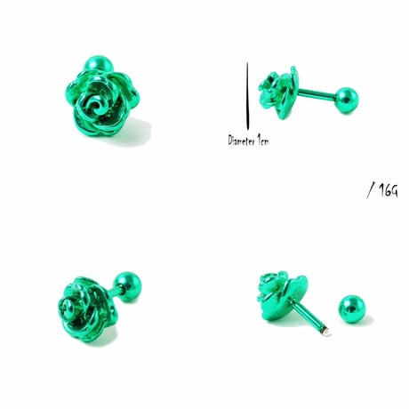 片耳用（1個売り）ローズ 薔薇 ボディピアス ステンレス サージカルステンレス316L メンズ レディース ユニセックス アクセサリー：MPS181001