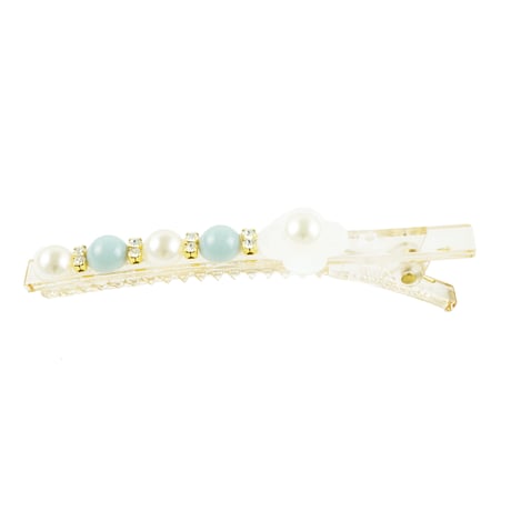フラワー パール ストーン ヘアピン ヘアクリップ ダッカール くちばしクリップ 簡単ヘアアレンジ レディース ヘアアクセサリー：HD180703