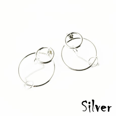 サークル オープンサークル ピアス スタッド バックキャッチ ピアス ゴールド シルバー 大人 個性的 レディース アクセサリー：PM171202