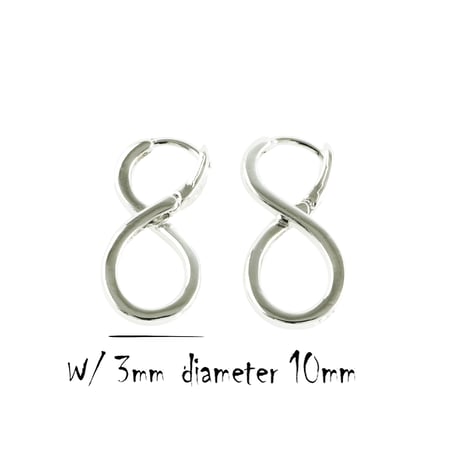 両耳用（2個セット） ∞ 無限大 インフィニティ フープ リング ピアス メンズ レディース ユニセックス アクセサリー：HPB201001