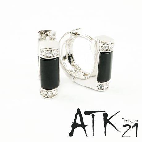 両耳用（2個セット） オニキス ライトストーン フープ ミニ プチ ピアス メンズ レディース ユニセックス アクセサリー：MPB161001
