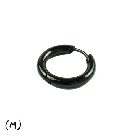 片耳用（1個売り）Black リングピアス フープピアス シンプル 18G ステンレスピアス Surgical Steel 316L メンズ レディース ユニセックス アクセサリー：HPS191202