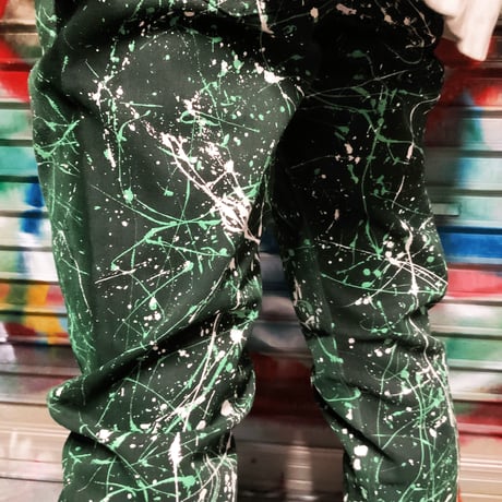 リメイクペイントデニムパンツ デニムパンツ GU ストレッチスリムジーンズ ブラック デニム メンズ ファッション ATK21：RP201003