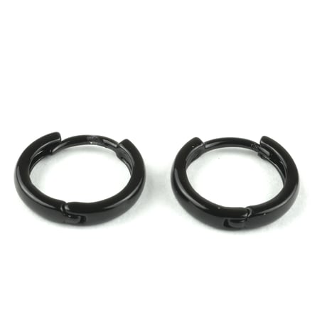 両耳用（2個セット） シンプル  ミニフープピアス  ミニリングピアス   ブラックカラー  ブラスピアス  メンズ  レディース  アクセサリー