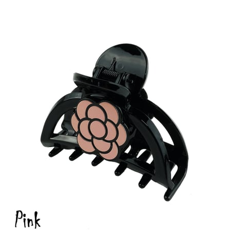 カメリア ブラック バンスクリップ ヘアクリップ 髪留め 簡単ヘアアレンジ レディース ヘアアクセサリー：HBL180603