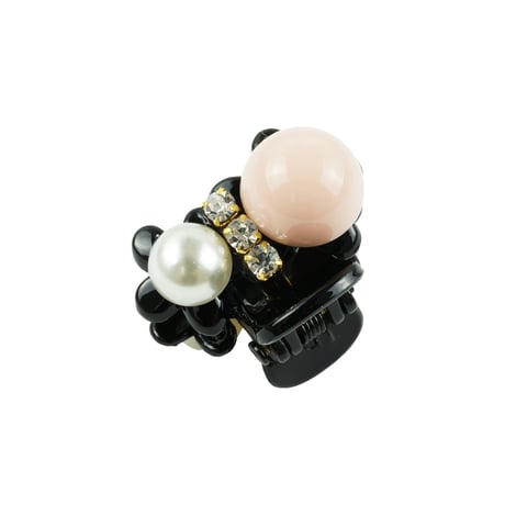 ターコイズ パール ラインストーン ミニバンスクリップ プチヘアクリップ 大人アクセ レディース ヘアアクセサリー：HBS180702