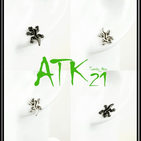 両耳用（2個セット） トカゲ モチーフ   ボディピアス  軟骨ピアス   ユニセックス ステンレス Surgical Steel316L アクセサリー：MP160801