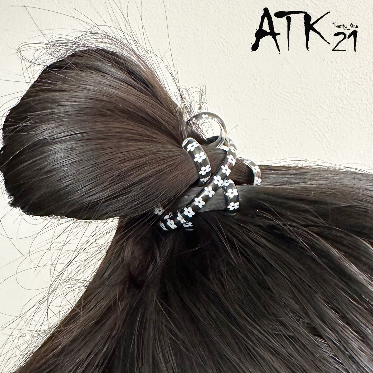 5点セット)スプリングゴム ヘアゴム モノトーン シンプル ヘアポニー
