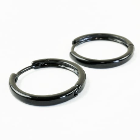 両耳用（2個セット） シンプル フープ リング ピアス ブラック メンズ レディース ユニセックス アクセサリー：MPS160506