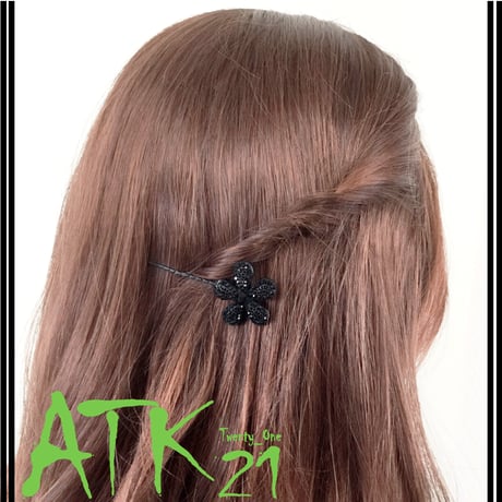 Black ブラック 透かし フワラー キラキラ ヘアピン ピン アメピン アメリカピン 髪どめ まとめ髪 レディース 大人 ヘアアクセサリー：HA170302