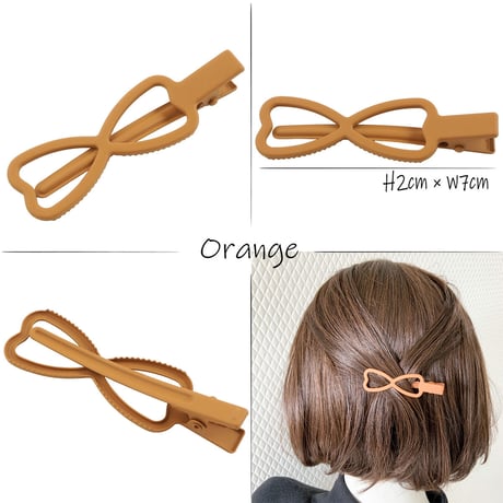 マットカラー リボンモチーフ りぼん Ribbon ヘアクリップ 髪留め 前髪 サイド留め 簡単ヘアアレンジ キッズ 子供 大人可愛い レディース ヘアアクセサリー