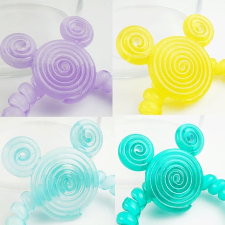 ミッキー スプリングヘアゴム くるくるヘアゴム キャンディーカラー 可愛い カラーバリエーション キッズ ヘアアクセサリー ：HG160508
