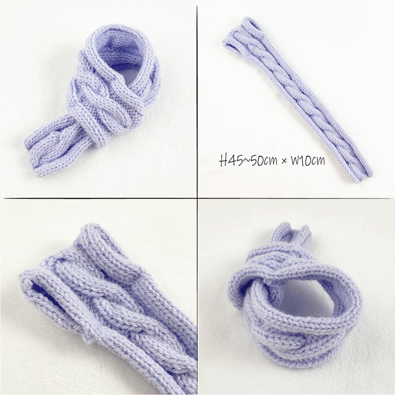 ハンドメイド 手作り 犬用マフラー 縄編みマフラー 愛犬 寒がりの