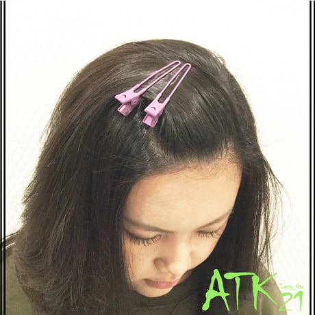（2本セット) ハート マットカラー Vカールピン ダッカール ヘアクリップ シンプル 無地 前髪 艶消し メンズ レディース ヘアアクセサリー ：HD171101