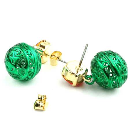 ビジュー カラーボール スタッド ピアス クリスマス *:..。O○☆ レディース アクセサリー：PKS151010（S)