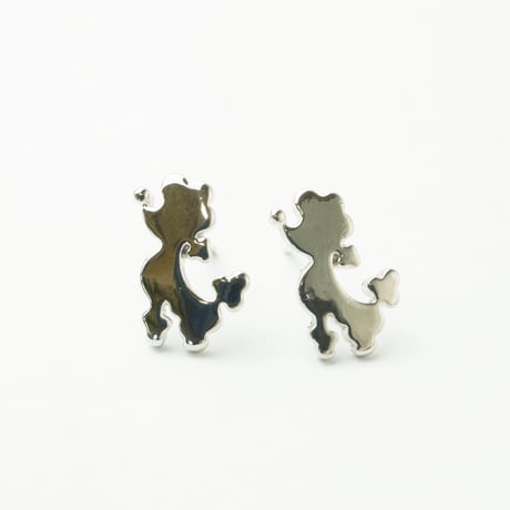 両耳用（2個セット）トイプードル プードルモチーフ スタッド ピアス Silverpost925 シルバー ゴールド メンズ レディース ユニセックス アクセサリー：PSS170601