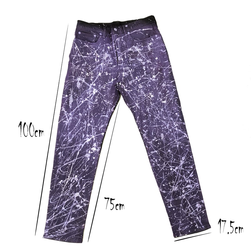 【専用】リメイク ペイント デニム リメイク風ペイントデニムパンツ（デニムパンツ）｜Vipoa（ヴィポア
