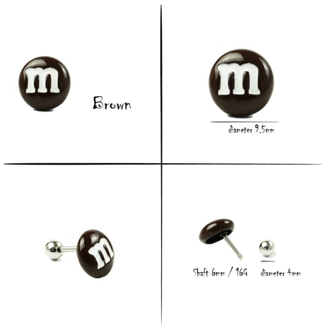 片耳用（1個売り）m＆m’sモチーフボディピアス ステンレス 16G サージカルステンレス316L メンズ レディース ユニセックス アクセサリー：MBS200201L