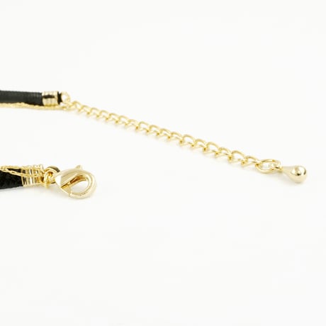 3連 レザー チョーカー チェーン バー ネックレス レディース アクセサリー：NC160801