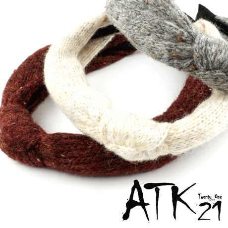リボンモチーフ 毛糸 カチューシャ シンプル かわいい 人気 レディース ヘアアクセサリー：HK141003