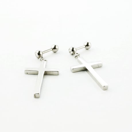 両耳用（2個セット）クロス 十字架 一粒ストーン 16G サージカルステンレスピアス  軟骨 ボディピアス メンズ レディース ユニセックス アクセサリー：MPS170209