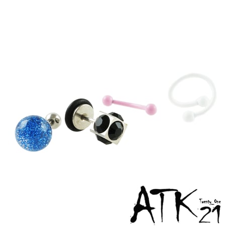 （4点Set） ドーム キューブ ひねりコーン バーベルピアス ボディピアス 軟骨  ステンレス  メンズ レディース ユニセックス アクセサリー：PBS181104