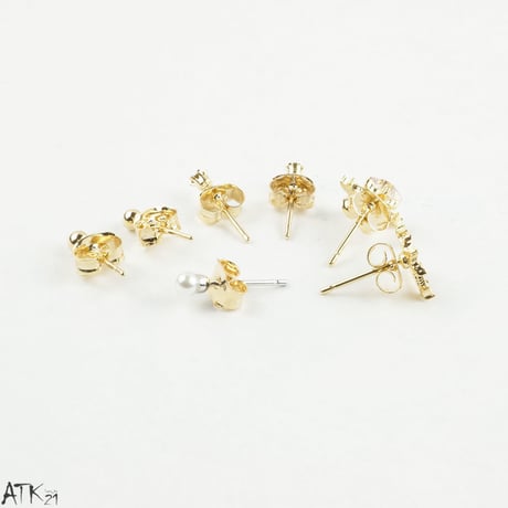 (7個セット）スターモチーフ 星座 パール 一粒ストーン シルバー ゴールド セットピアス  スタッドピアス レディース アクセサリー：PSS170807