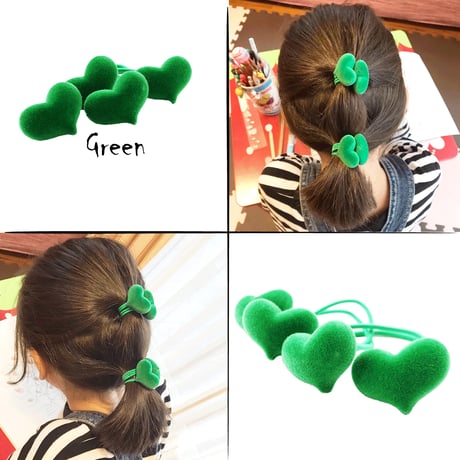 (2点セット） 秋冬カラー ハートモチーフ 子供用ヘアゴム ツインテール ヘアポニー 卒業式 入学式 発表会 七五三 結婚式 パーティ 子供 キッズ 女の子 ヘアアクセサリー：HGK190911