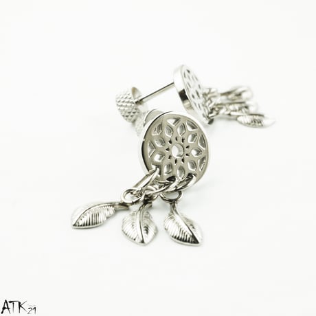 両耳用（2個セット）ドリームキャッチャー 16G ステンレスピアス Surgical Steel 316L 軟骨 ボディピアス メンズ レディース ユニセックス アクセサリー：BP170801