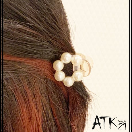 オープンサークル パール ライン 上品 シンプル バンスクリップ へアクリップ しっかりホールド 簡単ヘアアレンジ 髪留め レディース ヘアアクセサリー