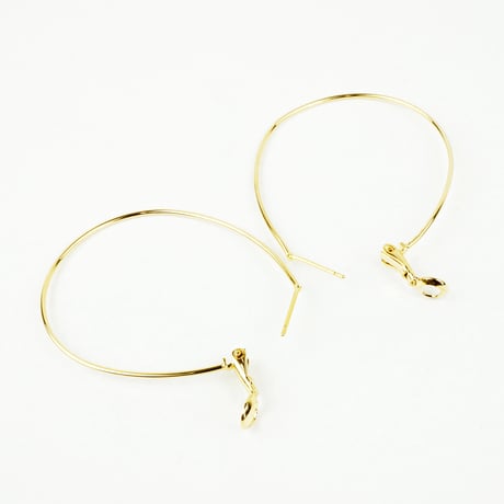 オーバル フープピアス 華奢 ゴールド  レディース アクセサリー：PL160802