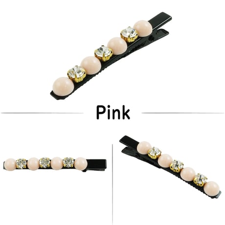 ビジュー サークル シンプル 上品  ヘアクリップ ダッカールクリップ 髪留め レディース きれい目 ヘアアクセサリー