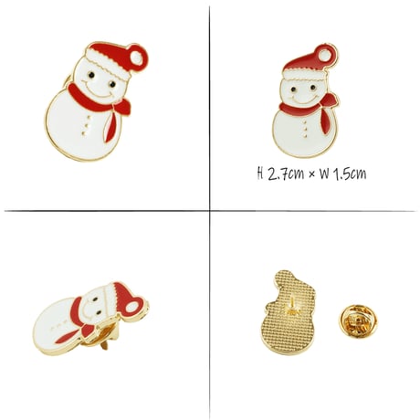 Merry Christmas ピンバッチ バッチ サンタクロース クリスマスツリー トナカイ 雪だるま sunomann メンズ レディース ユニセックス アクセサリー