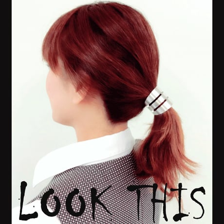 メタルプレート ヘアカフス ポニー ヘアゴムプレート ボーダー 大人コーデ シンプル カジュアル レディース ヘアアクセサリー：HG160603