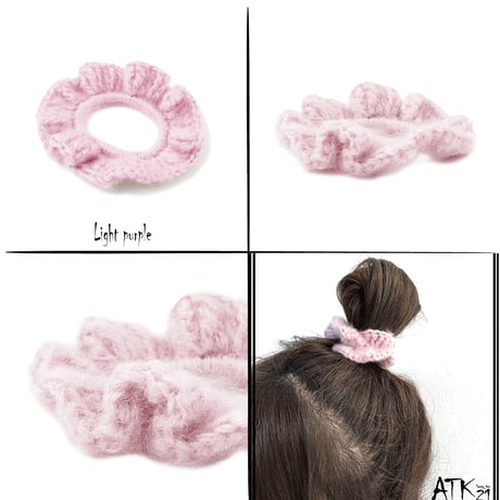 毛糸 シュシュ ヘアゴム 簡単ヘアアレンジ 秋冬人気アイテム まとめ髪 髪留め レディース ヘアアクセサリー：HSS191001
