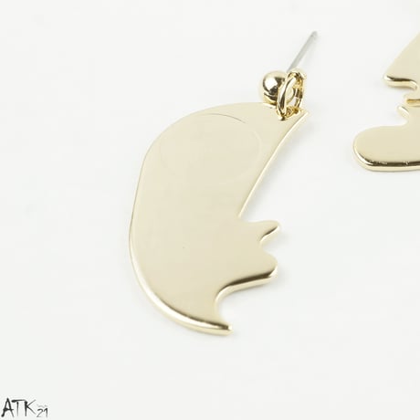 フェイスモチーフ ピアス スタッドピアス 顔 横顔 メタル ゴールド ユーモア おもしろ メンズ レディース ユニセックス アクセサリー：PKL170903